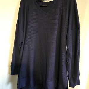 Lane Bryant Deep Blue Textured Knit Sweater